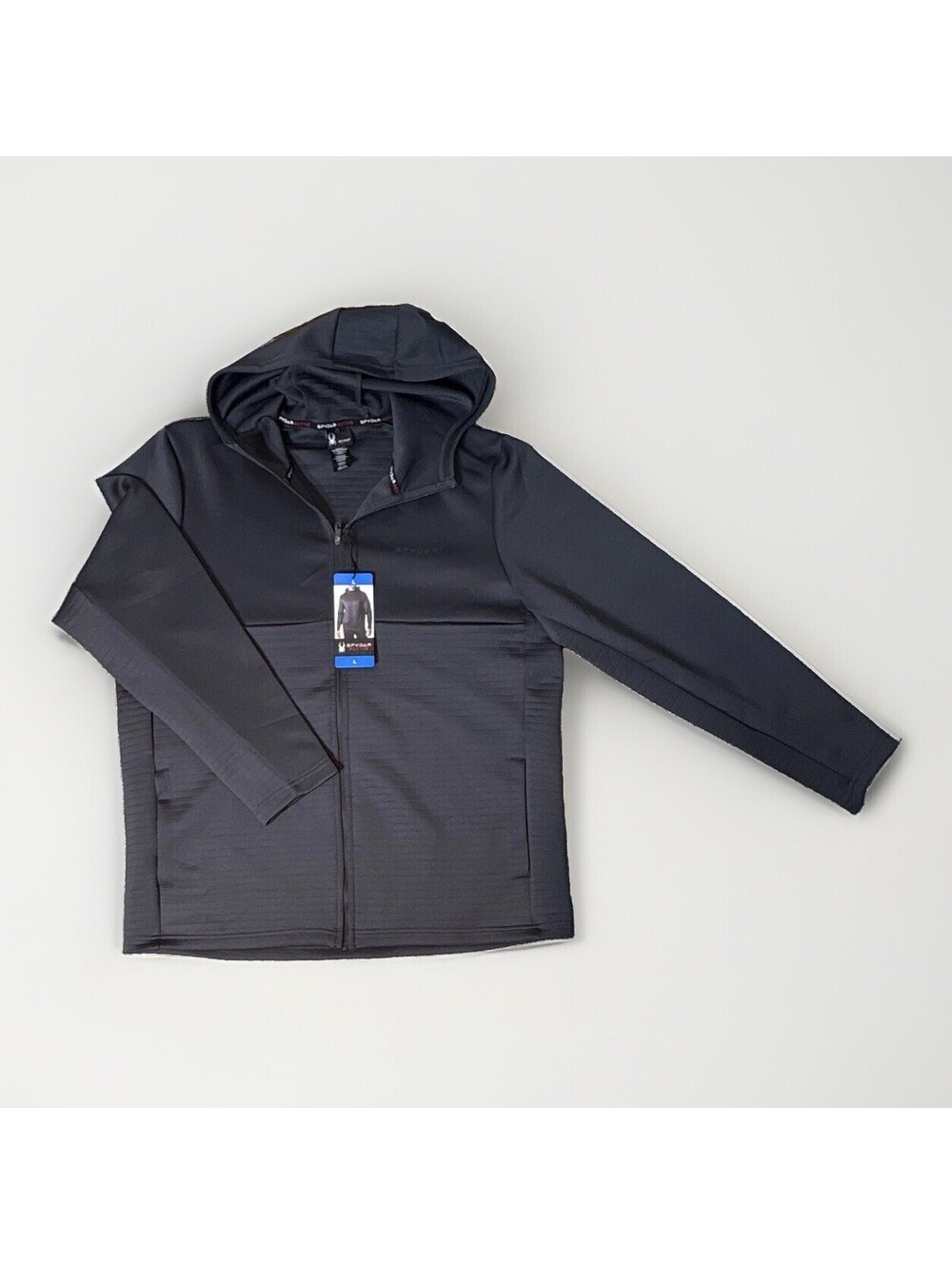 Spyder Active Men’s Black Full-Zip Hooded Softshell Track Jacket Size L